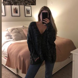 Cecico Gray Acrylic Oversized Sweater